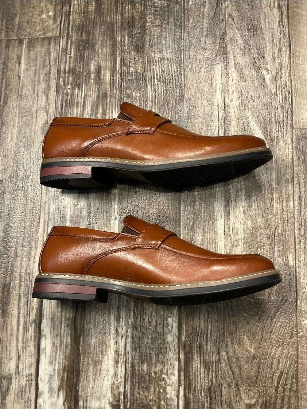 Nunn Bush Men's Cognac Leather Slip-On Loafers Size 8.5W